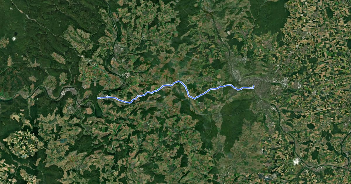 Маршрут Aalbach-Radweg на спутниковом снимке