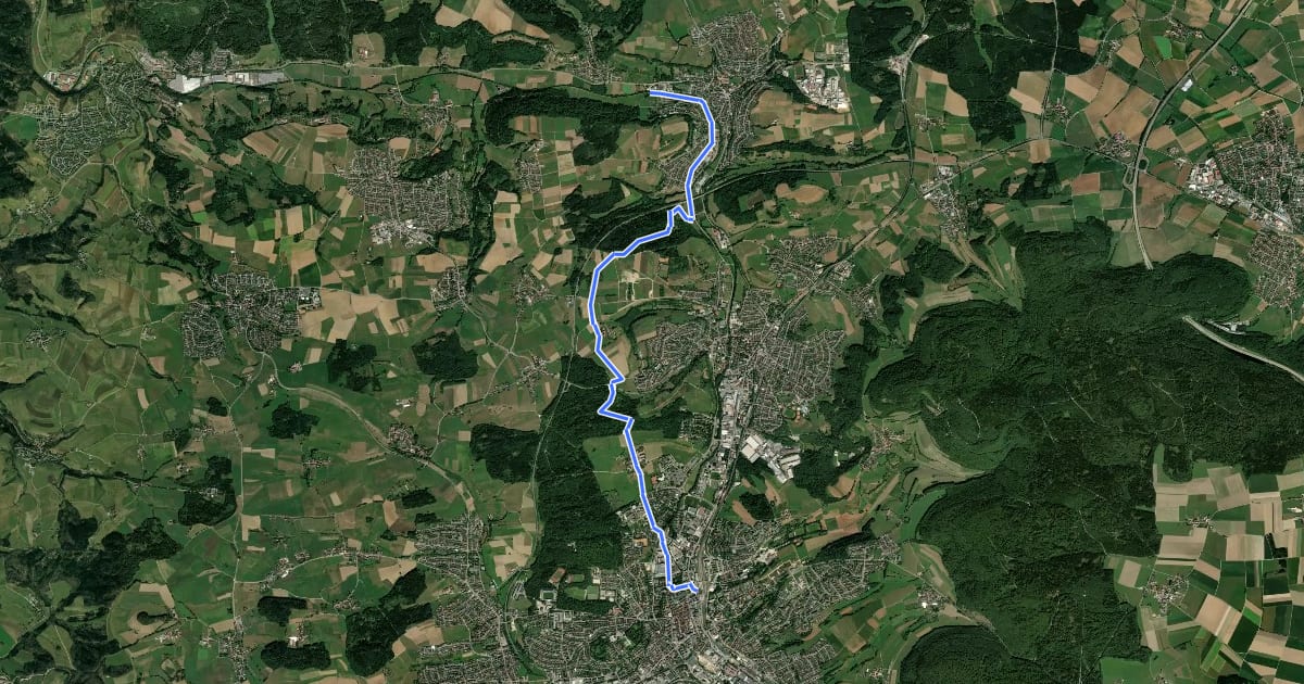 Маршрут Aalen Bahnhof - Hüttlingen на спутниковом снимке
