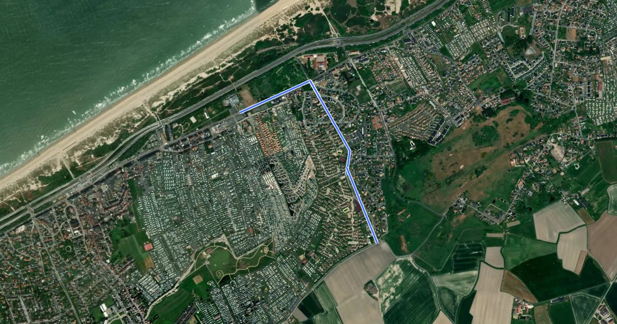 Маршрут Aanlooproute Breduiniaroute на спутниковом снимке