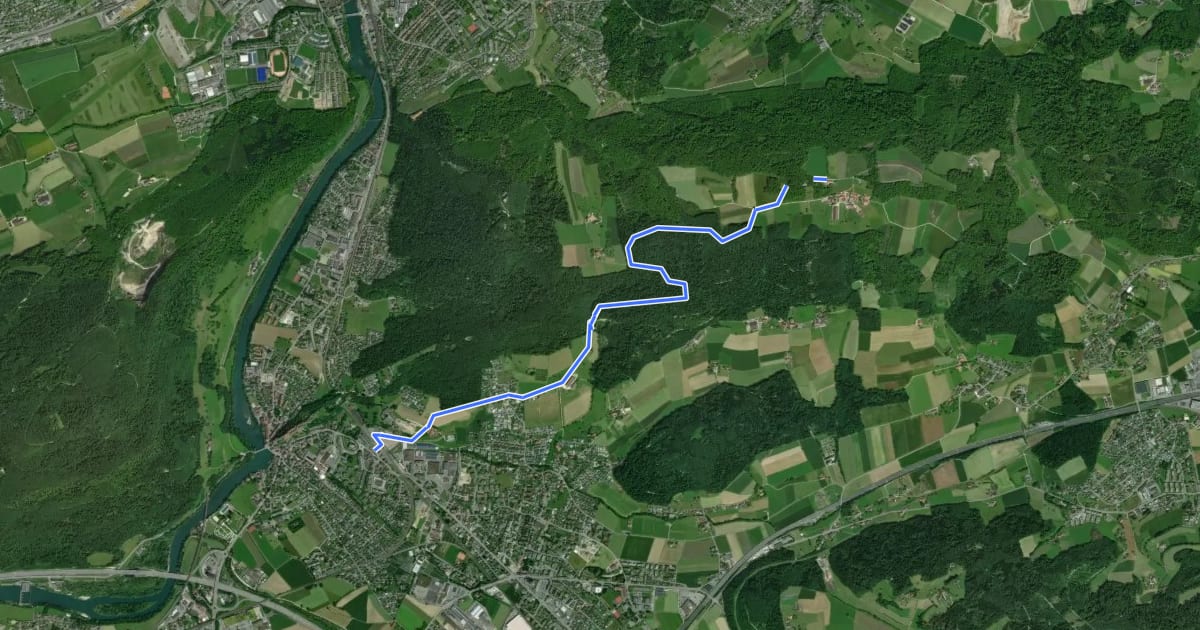 Маршрут Aarburg - Engelberg на спутниковом снимке