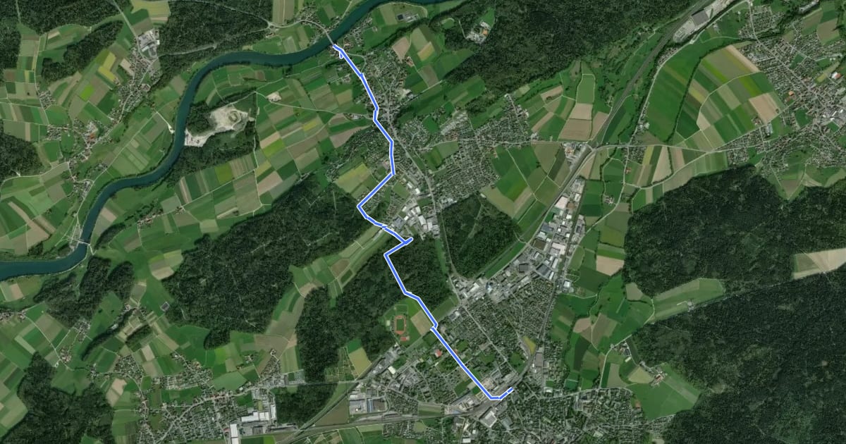 Маршрут Aarwangen Schloss - Langenthal на спутниковом снимке