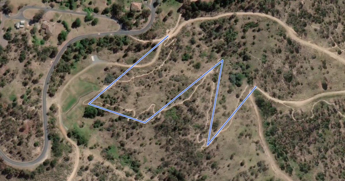 Маршрут ABC Switchbacks на спутниковом снимке