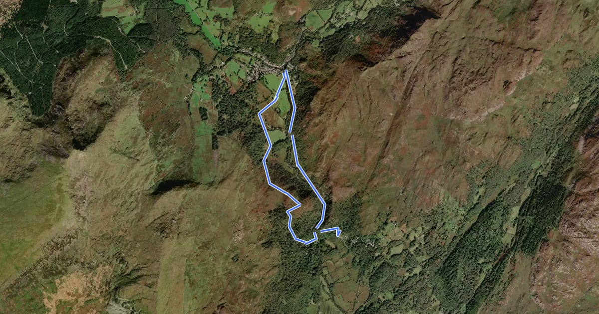 Маршрут Aberglaslyn, Bryn Du and Beddgelert walk, Meirionydd на спутниковом снимке