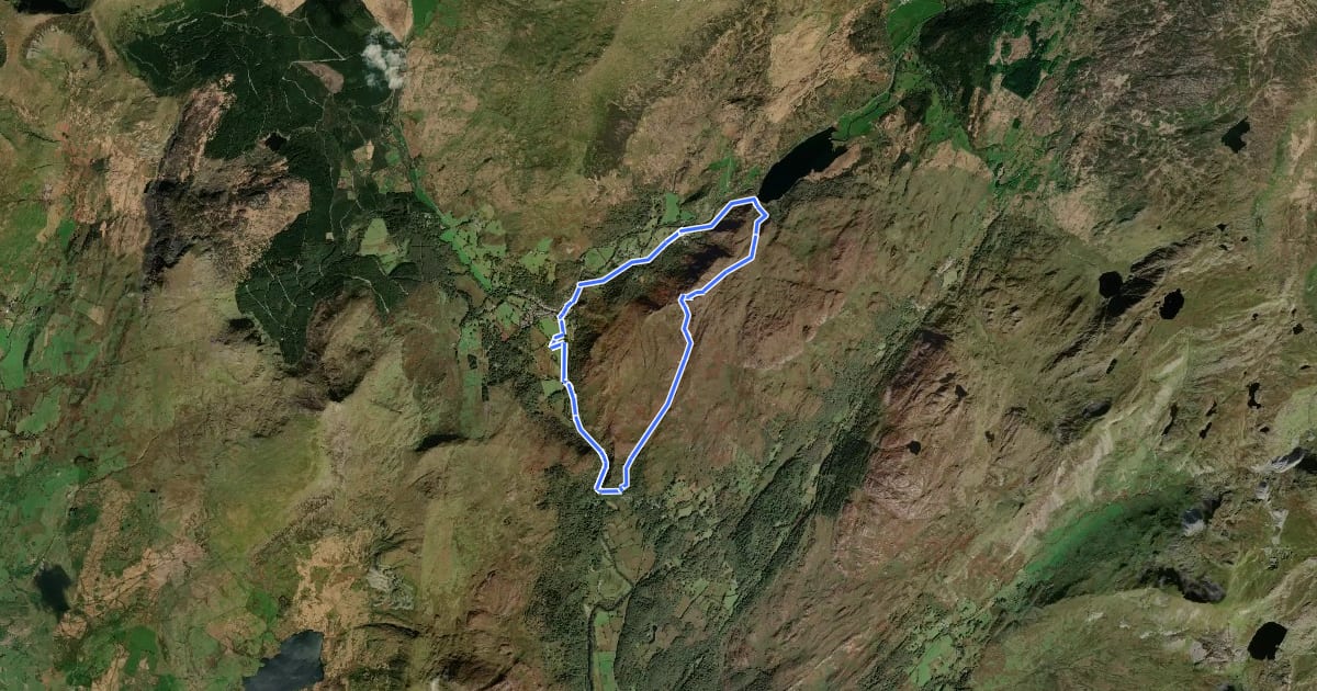Маршрут Aberglaslyn, Llyn Dinas and Cwm Bychan walk, Eifionydd на спутниковом снимке