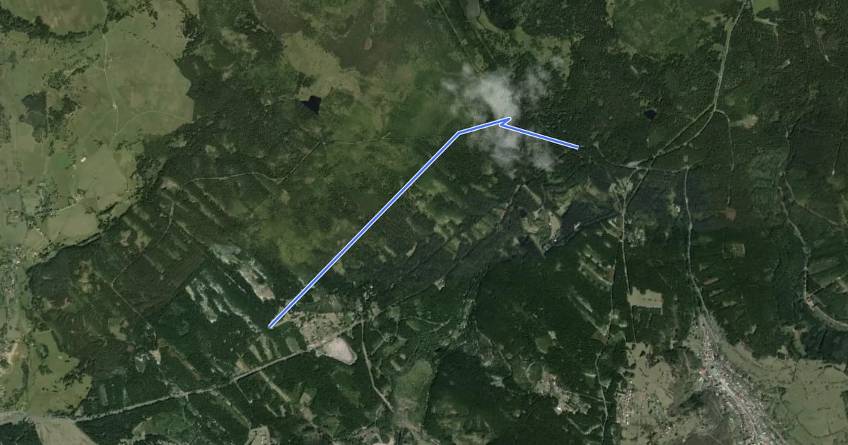 Маршрут [Ž] Abertamská zatáčka - Vršek (vyhl.) на спутниковом снимке