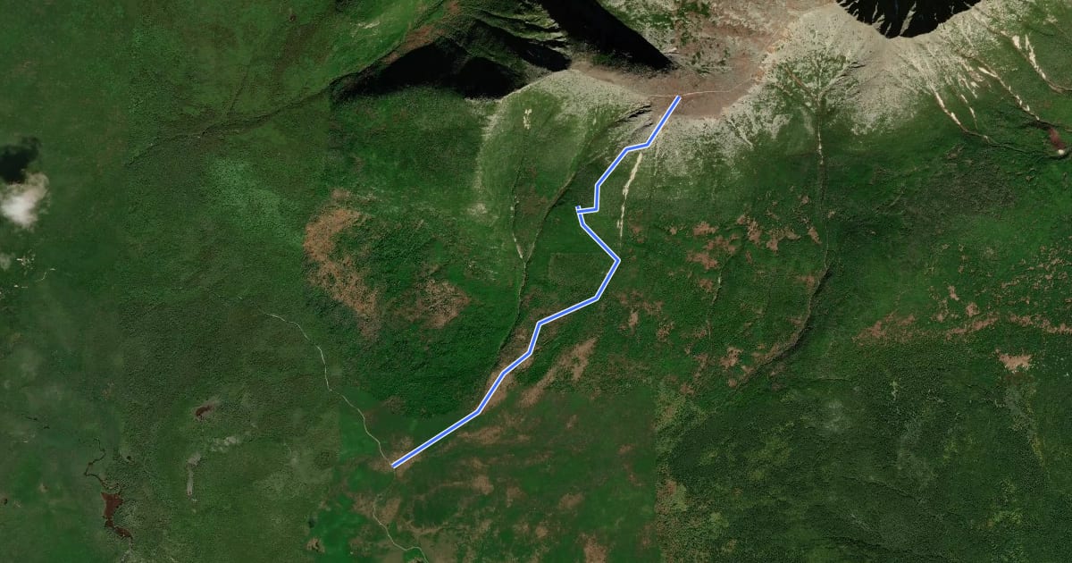Маршрут Abol Slide Trail на спутниковом снимке