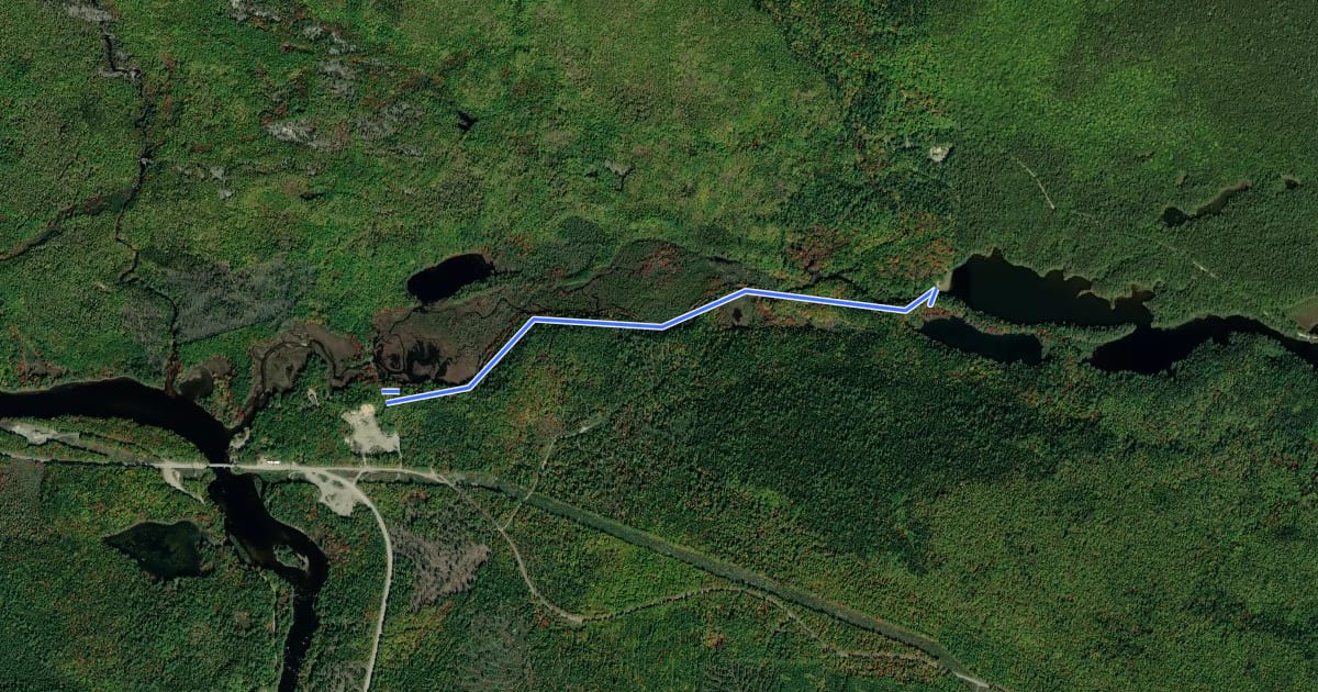 Маршрут Abol Stream Trail на спутниковом снимке