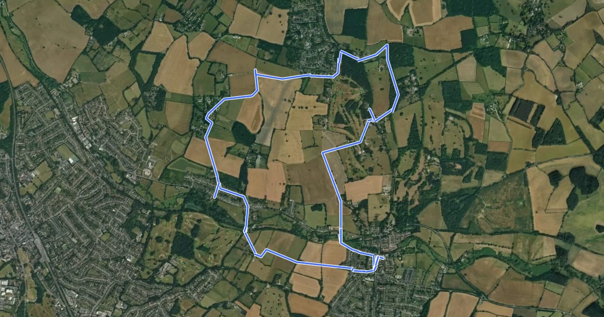 Маршрут Above the Lea Valley на спутниковом снимке