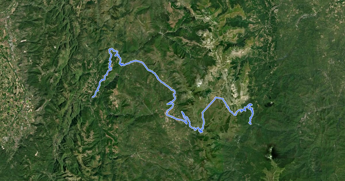 Маршрут ABT Tappa 15: Cerreto di Spoleto - Arquata del Tronto на спутниковом снимке