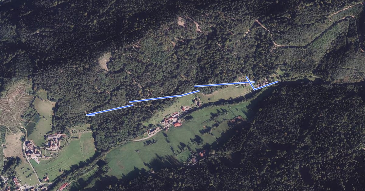 Маршрут Abtsberg - Hinter Hüttersbach на спутниковом снимке