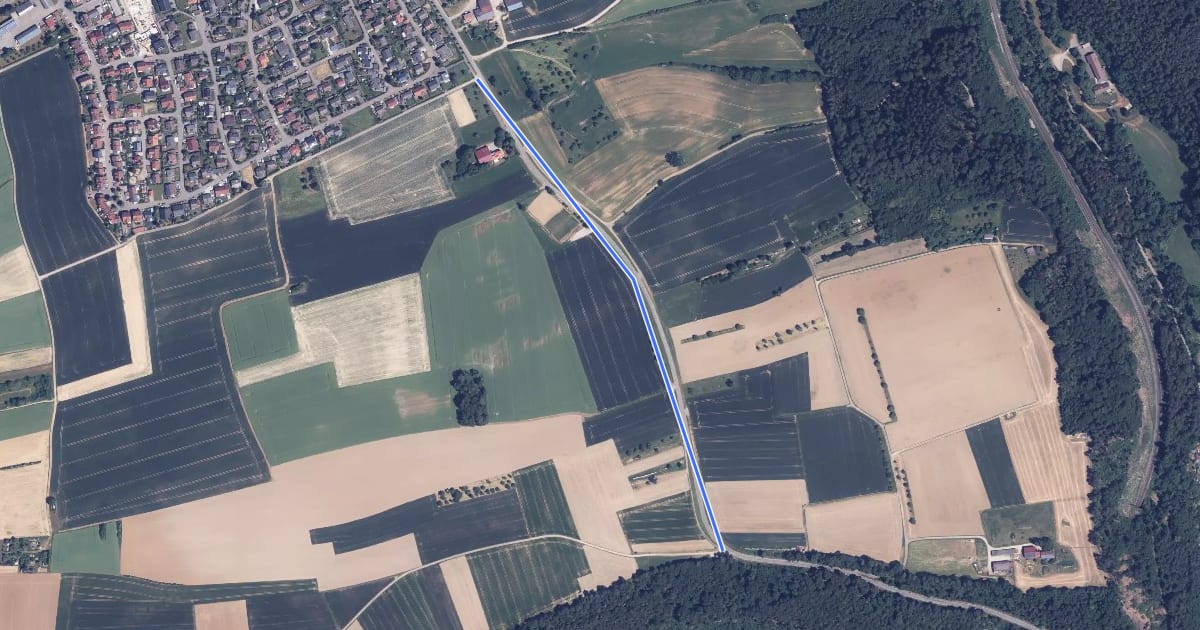 Маршрут Abzweig Rauschbart - Bildechingen Alter Sportplatz на спутниковом снимке