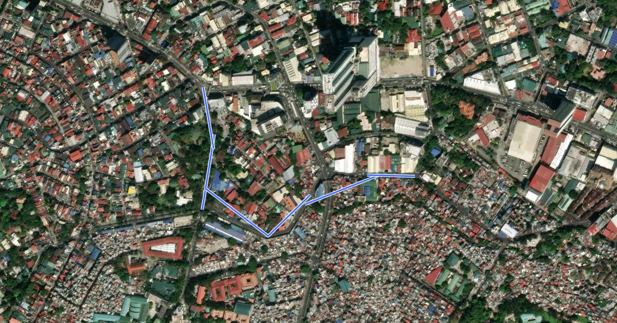 Маршрут Acacia Lane - Fabella Road Bicycle Lane на спутниковом снимке