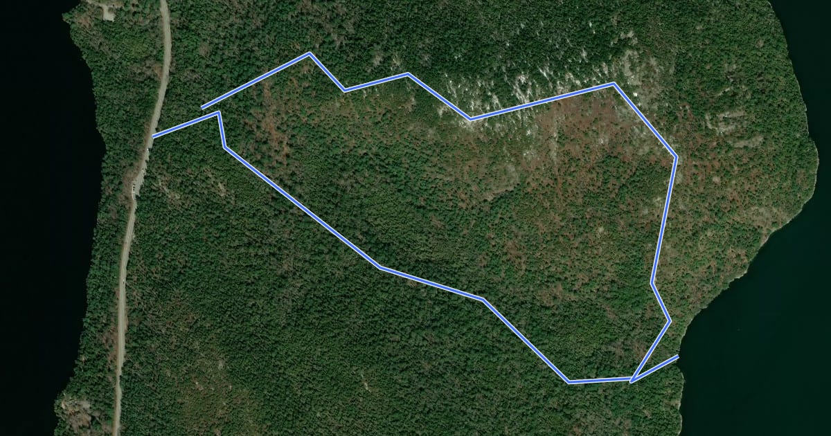 Маршрут Acadia Mountain Trail на спутниковом снимке