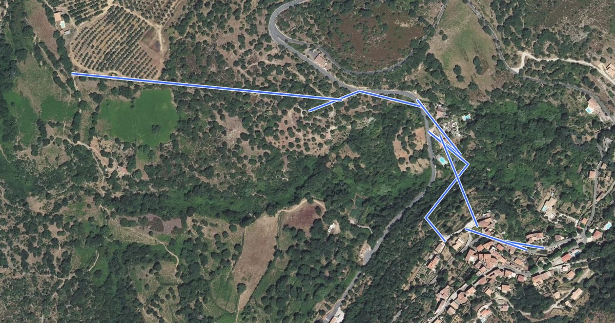 Маршрут Accès Boucle de Sant'Andria (Nessa) на спутниковом снимке