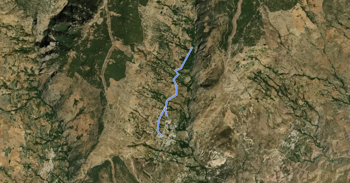Маршрут Acequia Alta на спутниковом снимке