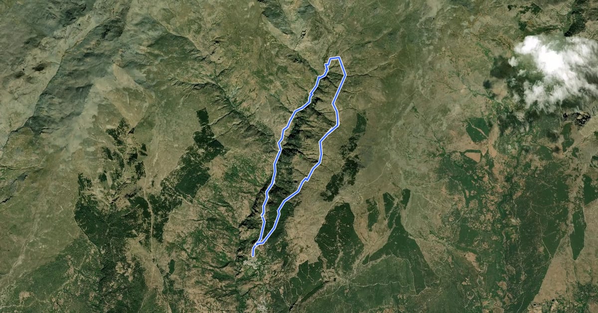 Маршрут Acequias del Poqueira на спутниковом снимке
