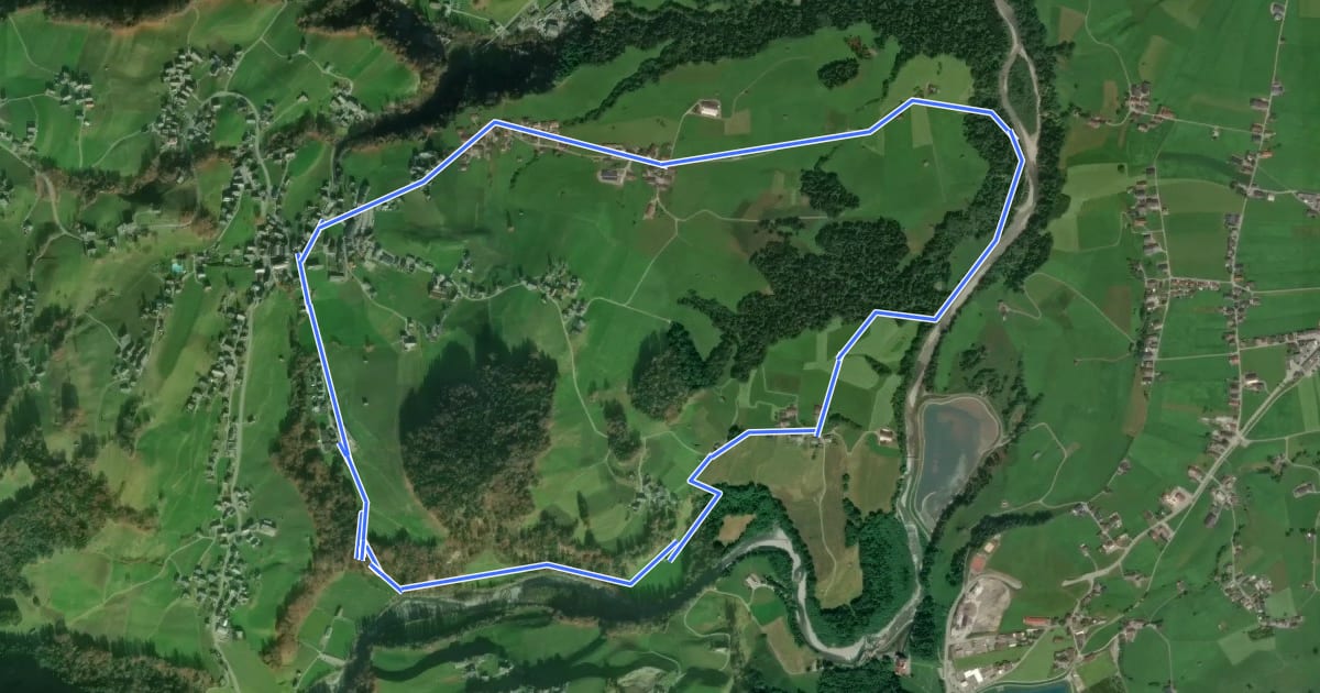 Маршрут Achauen-Rundweg на спутниковом снимке