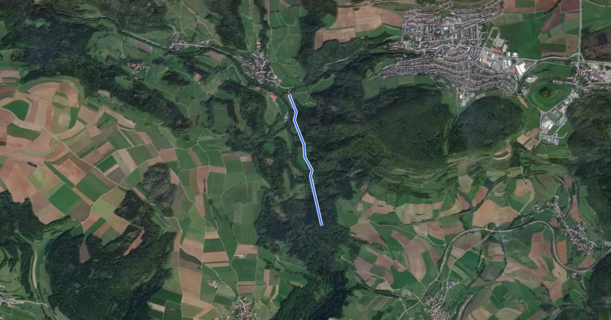Маршрут Achdorf Kalenäcker - Am unteren Flühenweg на спутниковом снимке