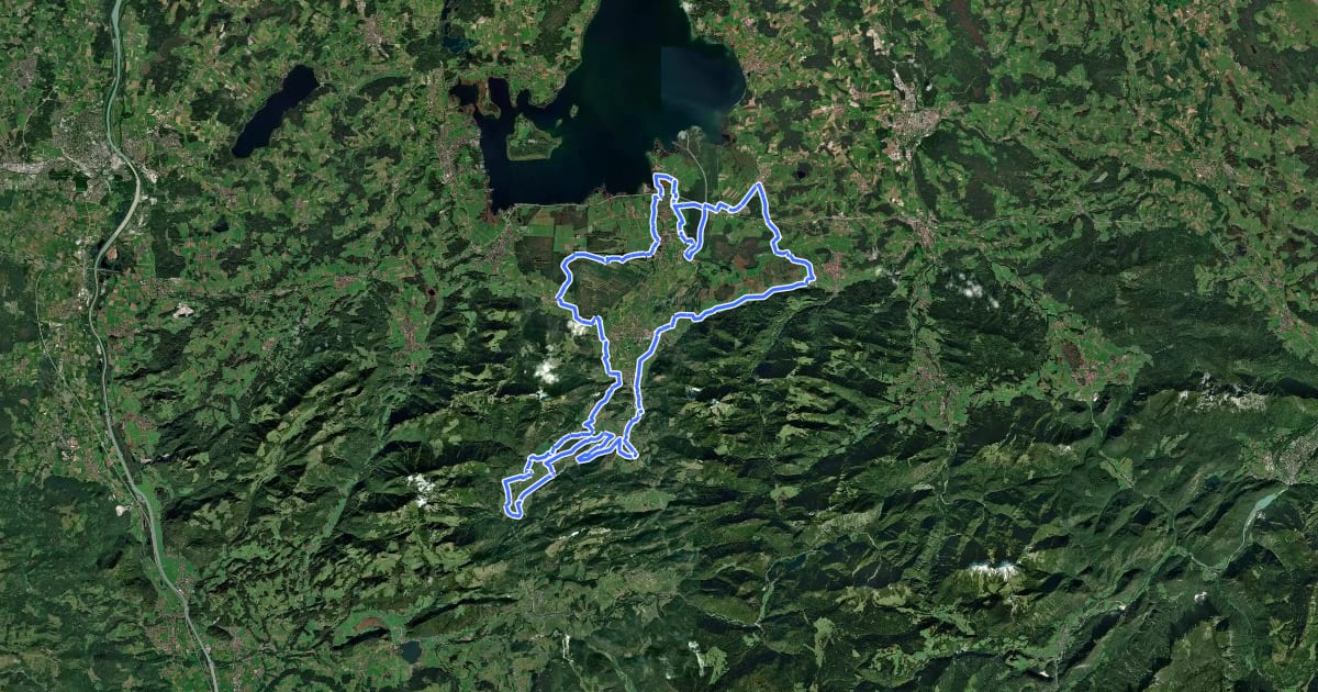 Маршрут Achentalradweg на спутниковом снимке
