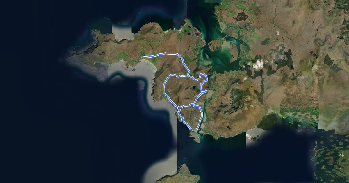 Маршрут Achill Cycle Hub - Loop 1 на спутниковом снимке