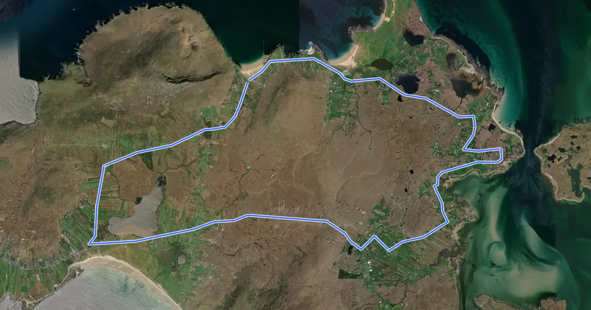 Маршрут Achill Cycle Hub - Loop 2 на спутниковом снимке
