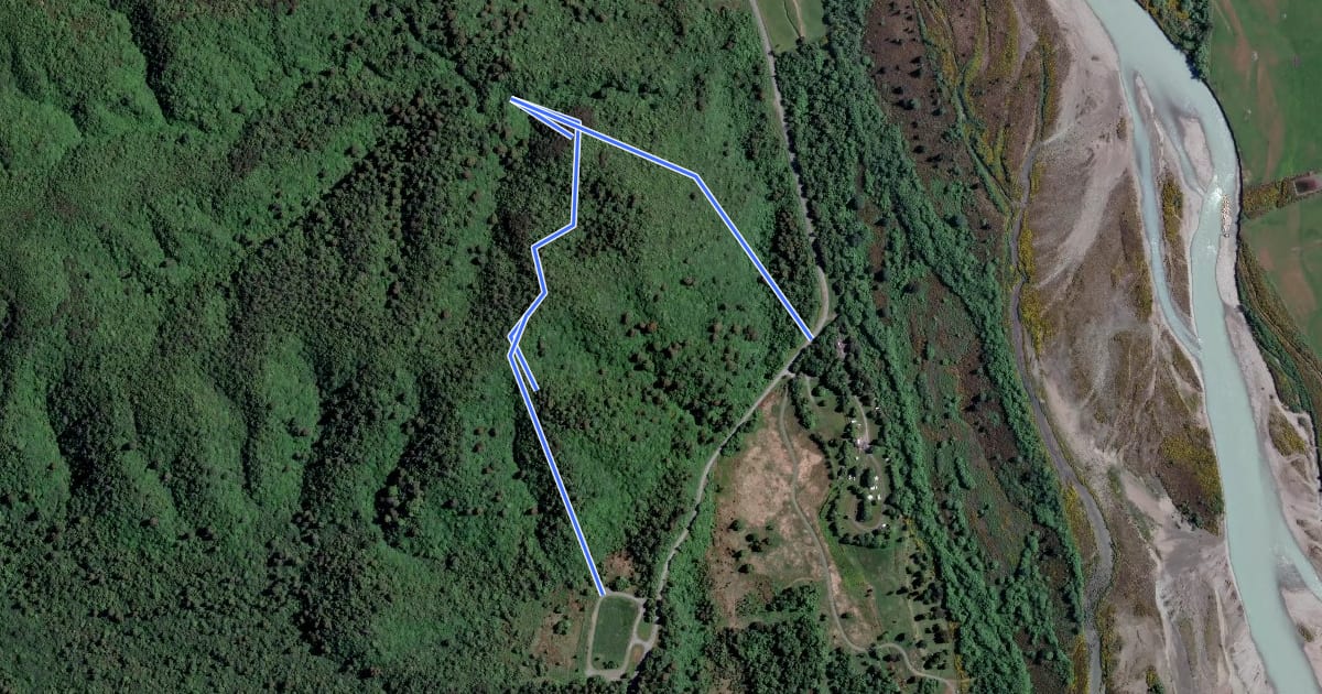 Маршрут Acland Falls Track на спутниковом снимке