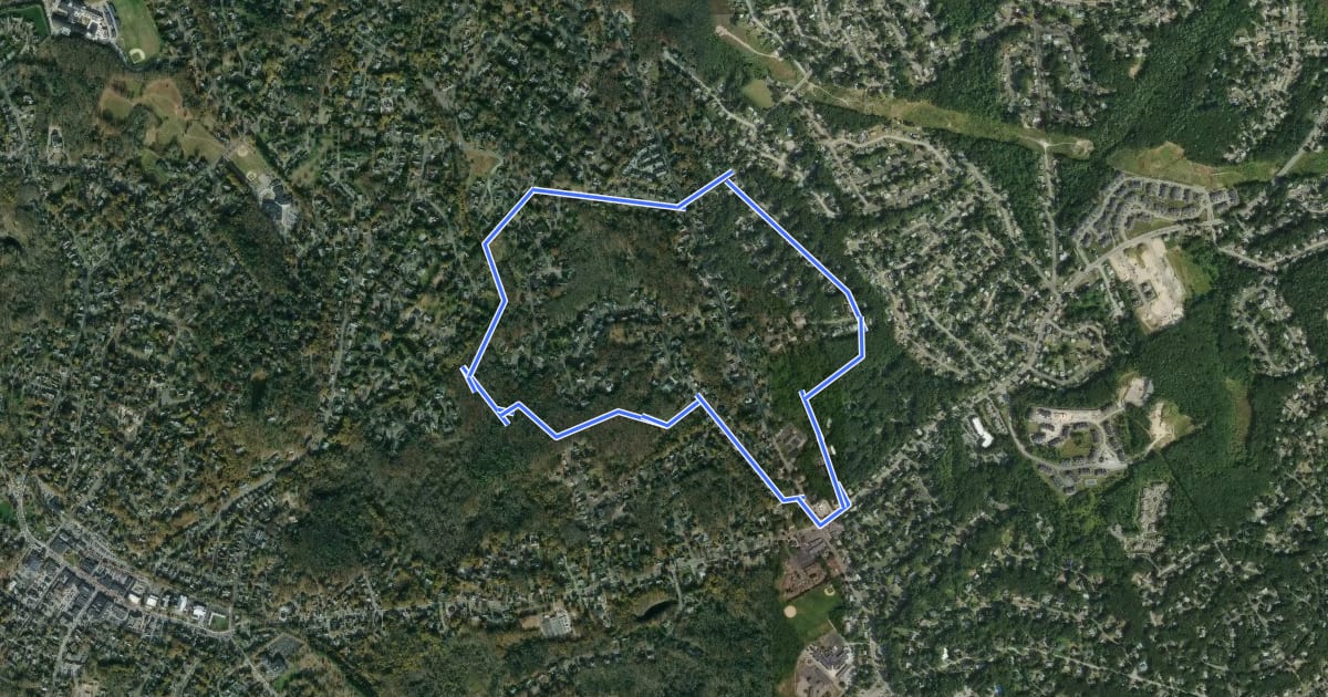 Маршрут ACROSS Lexington Route G на спутниковом снимке