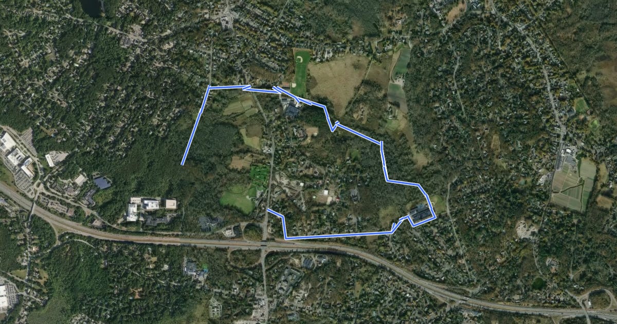 Маршрут ACROSS Lexington Route M на спутниковом снимке