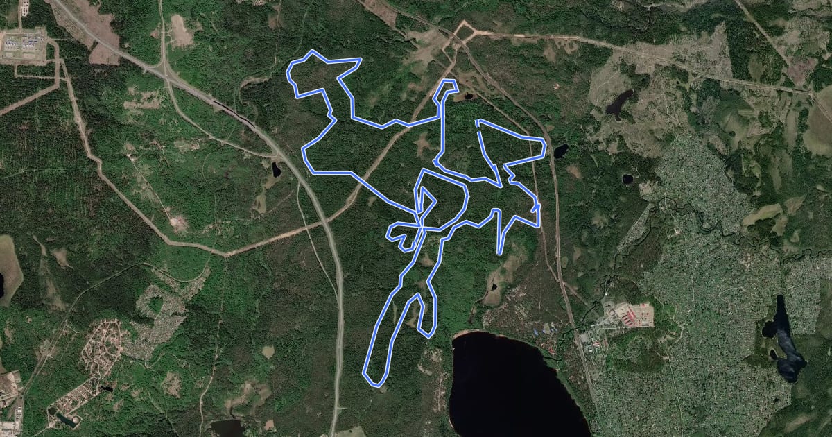 Маршрут active route to Strava на спутниковом снимке