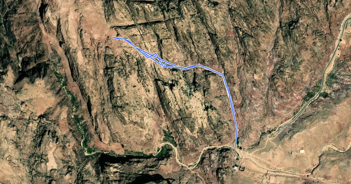 Маршрут Ad-Deir (Monastery) Trail на спутниковом снимке