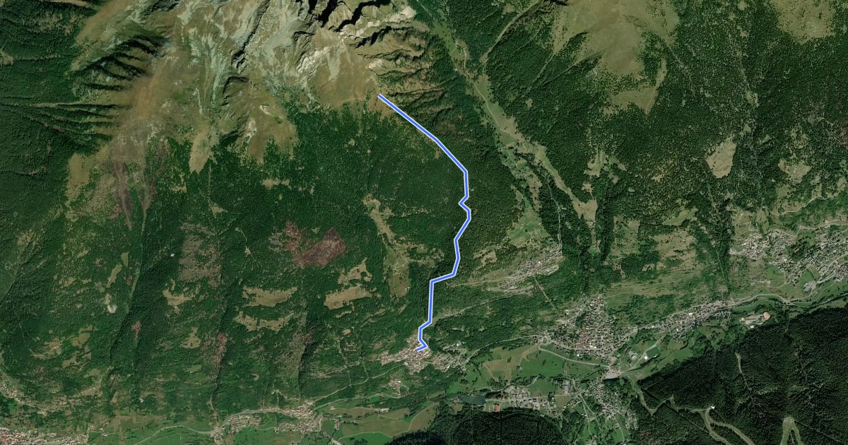 Маршрут Adamello Vertical kilometer на спутниковом снимке