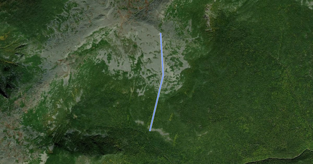 Маршрут Adams Slide Trail на спутниковом снимке