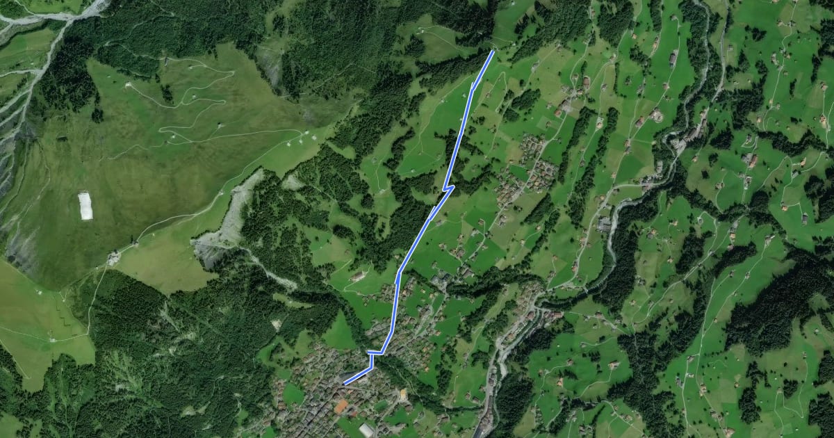 Маршрут Adelboden - Hörnli на спутниковом снимке