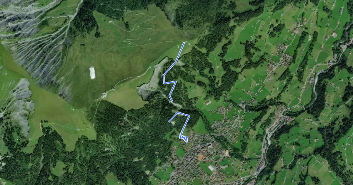 Маршрут Adelboden - Tschentenegg на спутниковом снимке