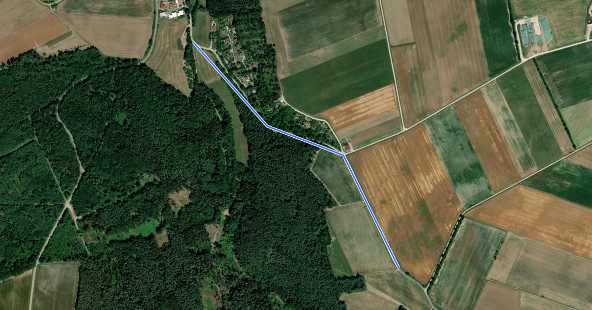 Маршрут Adelsdorf - Neukatterbach на спутниковом снимке