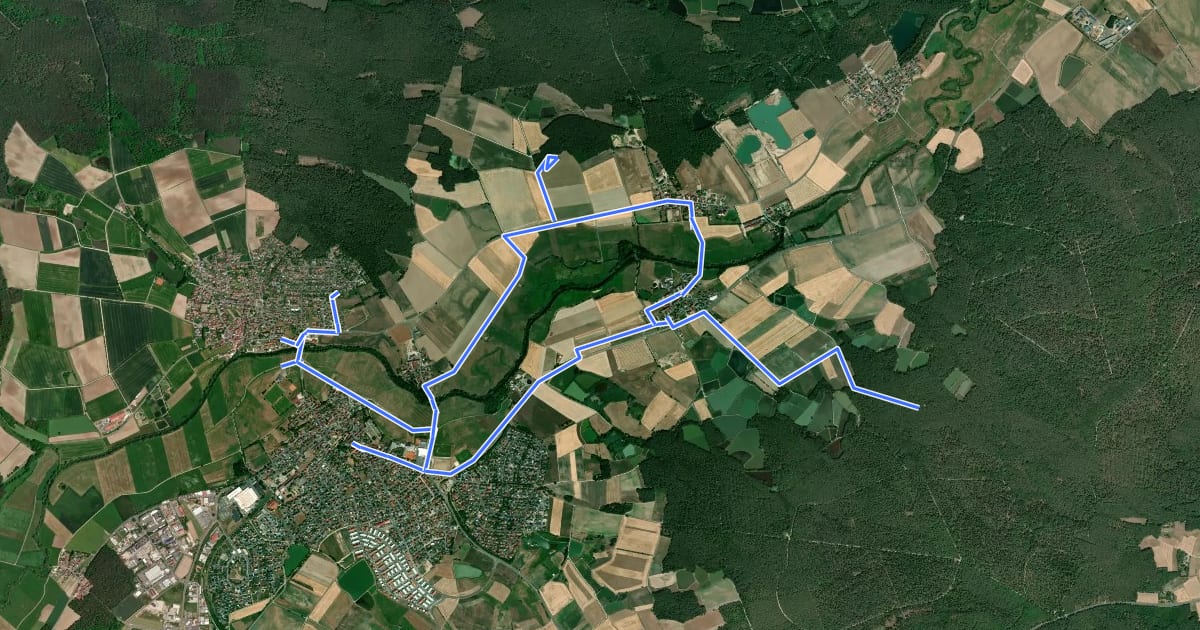 Маршрут Adelsdorfer Kellerweg на спутниковом снимке