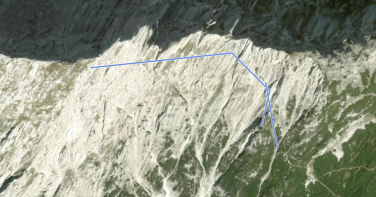Маршрут Adler Klettersteig на спутниковом снимке