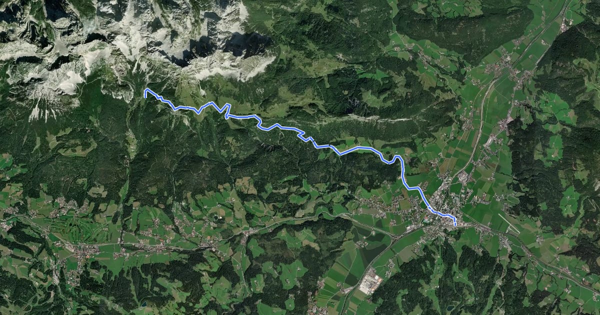 Маршрут Adlerweg Etappe 1 на спутниковом снимке