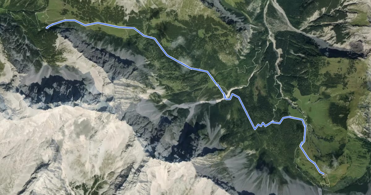 Маршрут Adlerweg Etappe 10 на спутниковом снимке