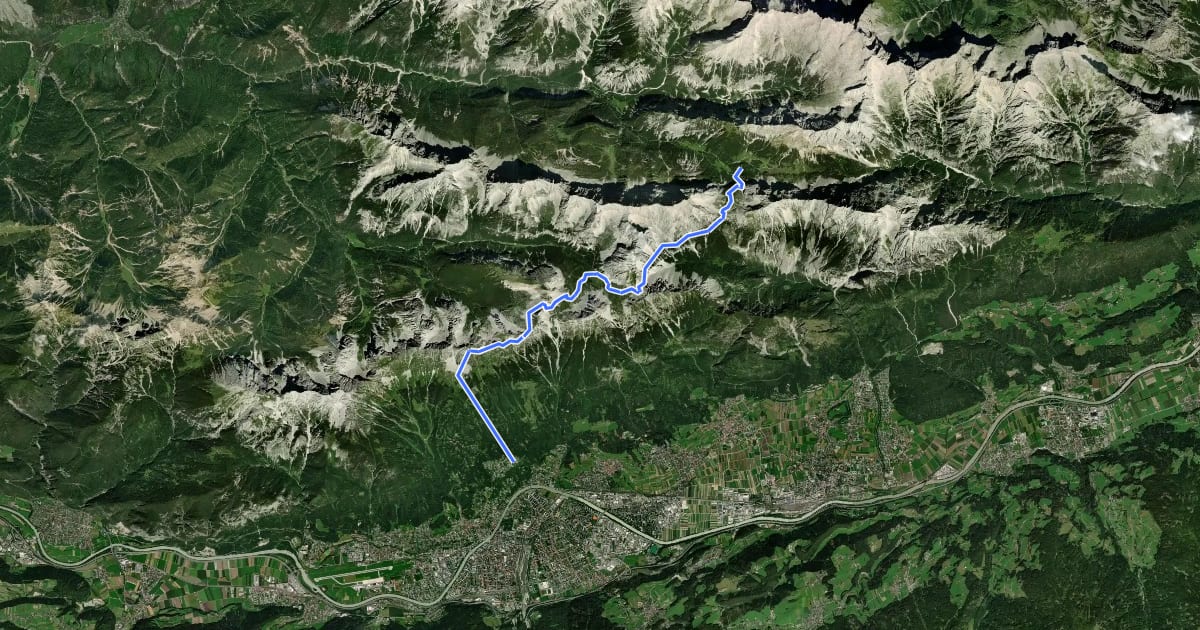 Маршрут Adlerweg Etappe 12 на спутниковом снимке
