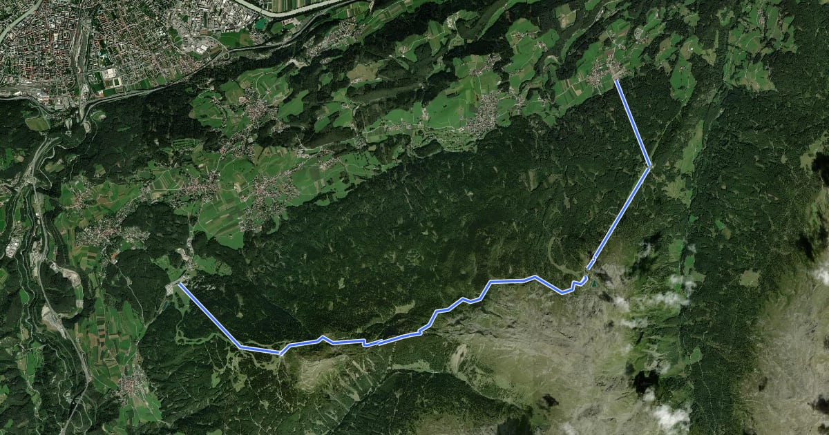 Маршрут Adlerweg Etappe 13 на спутниковом снимке