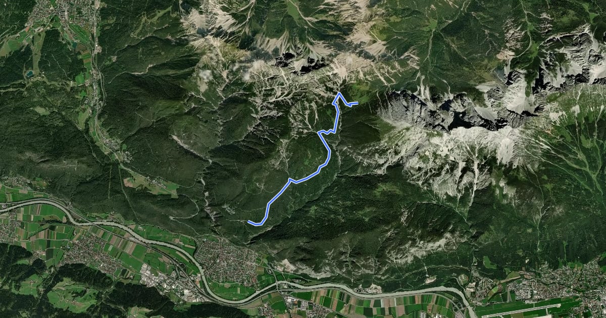Маршрут Adlerweg Etappe 14 на спутниковом снимке