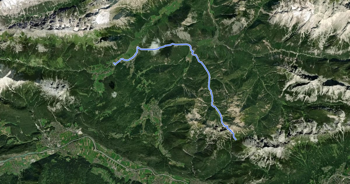 Маршрут Adlerweg Etappe 15 на спутниковом снимке