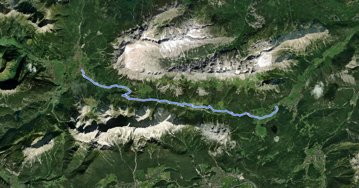 Маршрут Adlerweg Etappe 16 на спутниковом снимке