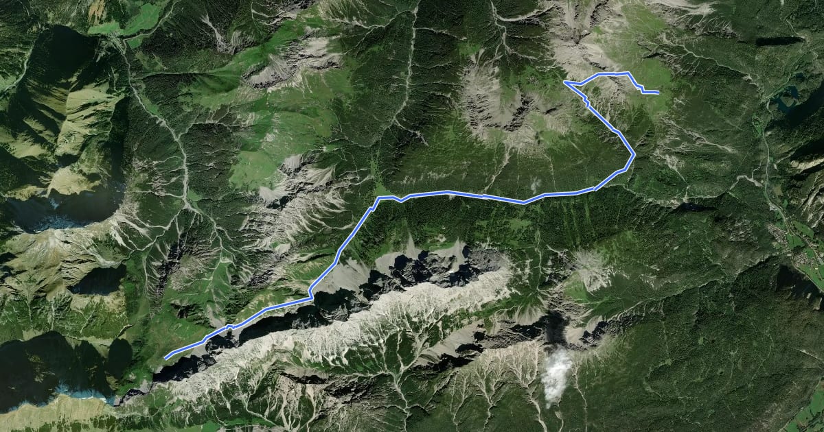 Маршрут Adlerweg Etappe 18 на спутниковом снимке