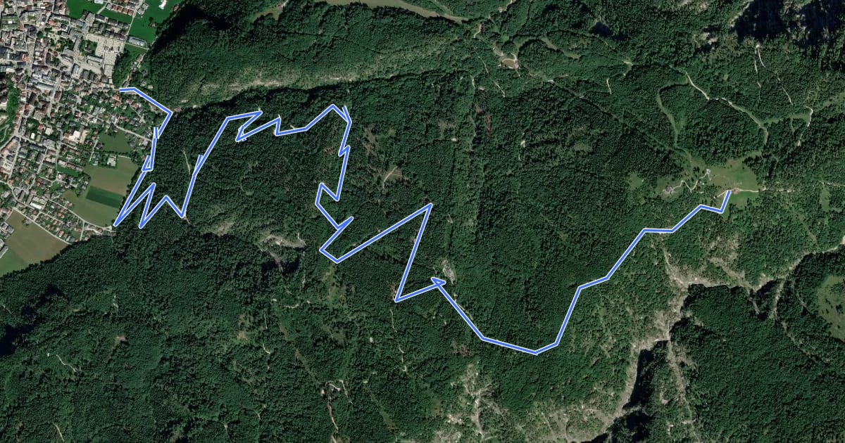 Маршрут Adlerweg Etappe 3 Variante на спутниковом снимке