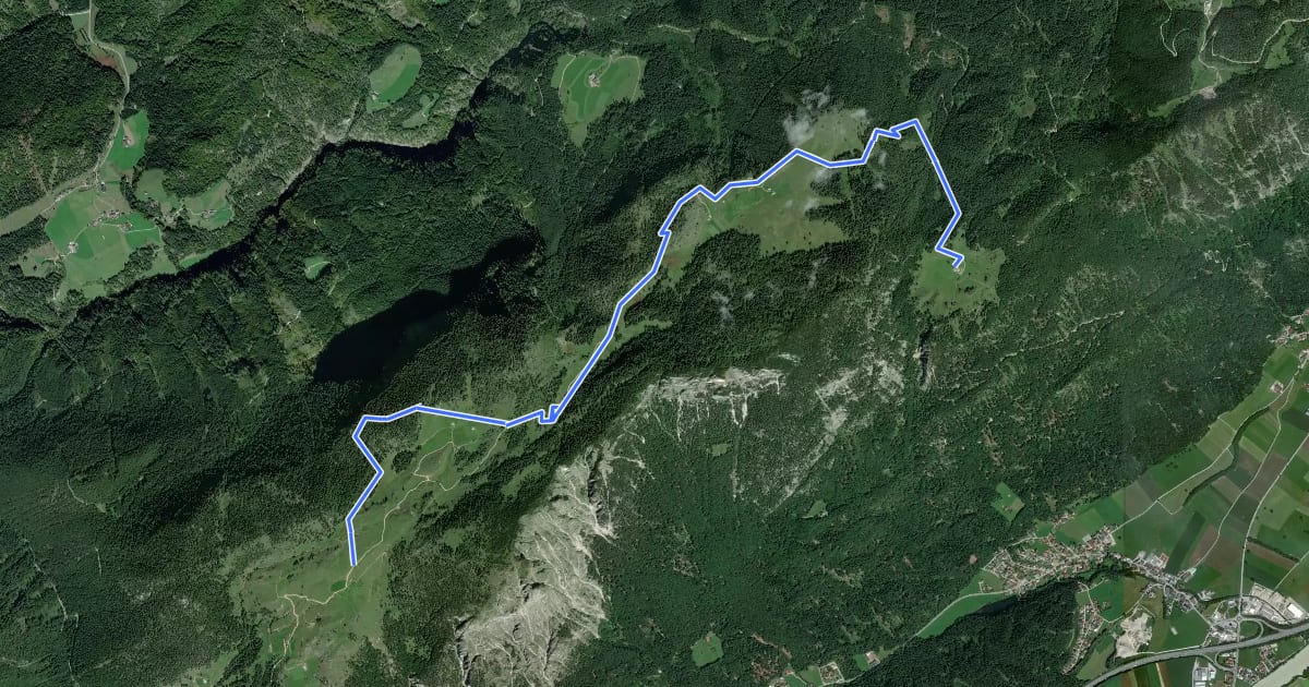Маршрут Adlerweg - Etappe 4 Variante Höhlenstein/Hundalm на спутниковом снимке
