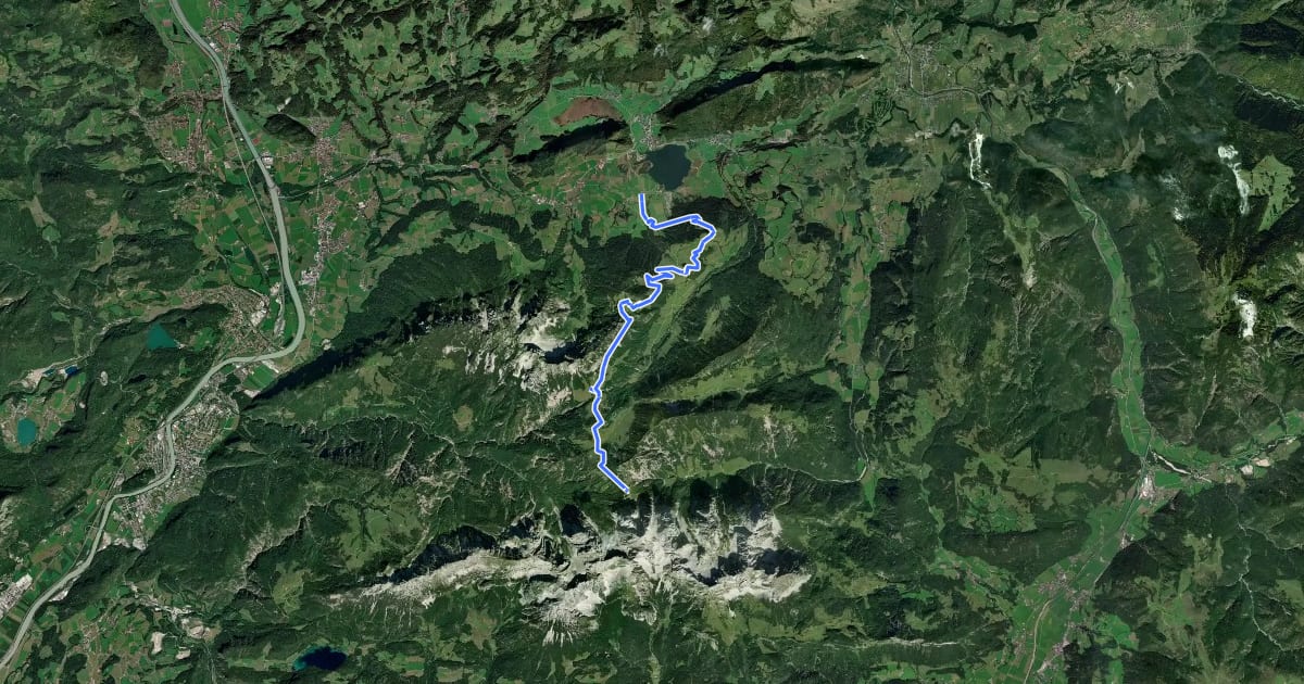 Маршрут Adlerweg Etappe 91 - Walchsee на спутниковом снимке