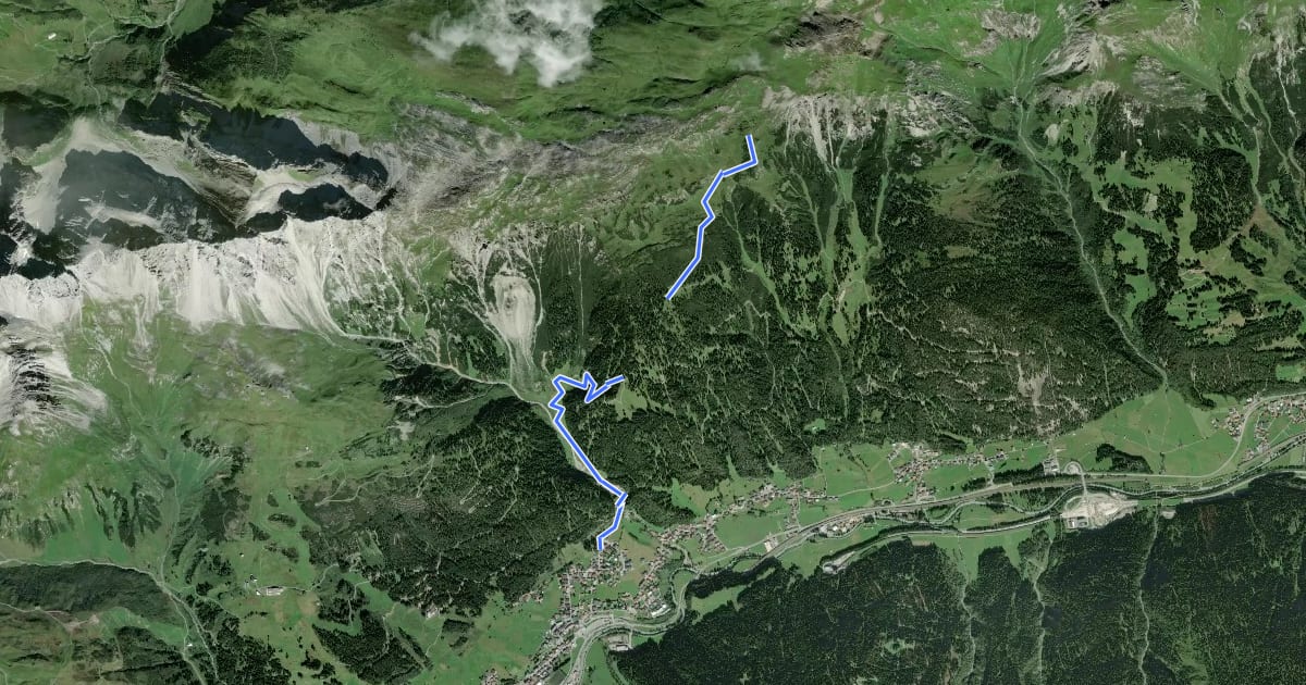 Маршрут Adlerweg (in Lechtaler Alpen) на спутниковом снимке
