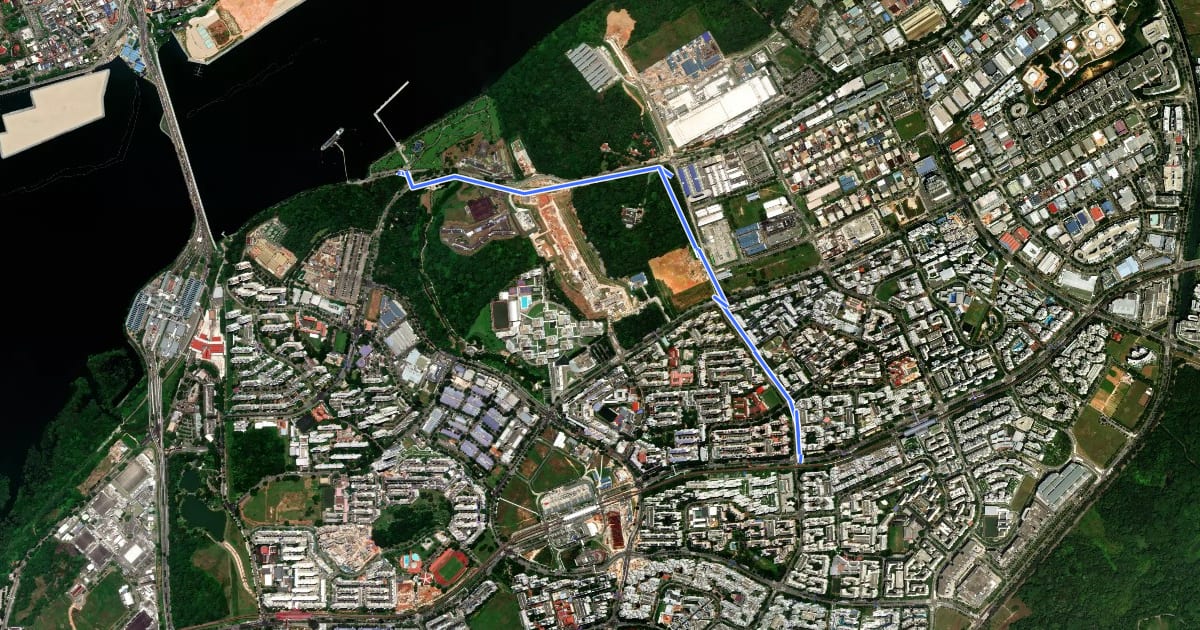 Маршрут Admiralty West Park Connector на спутниковом снимке